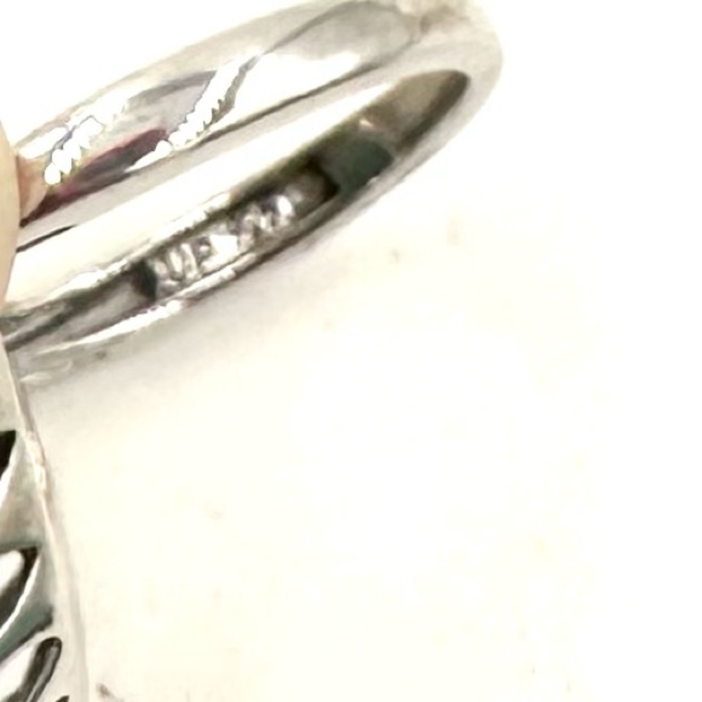SERAFINA Sterling Silver Natural Diamond & Amazonite Ring Sz 7 NWOT - Picture 8 of 10